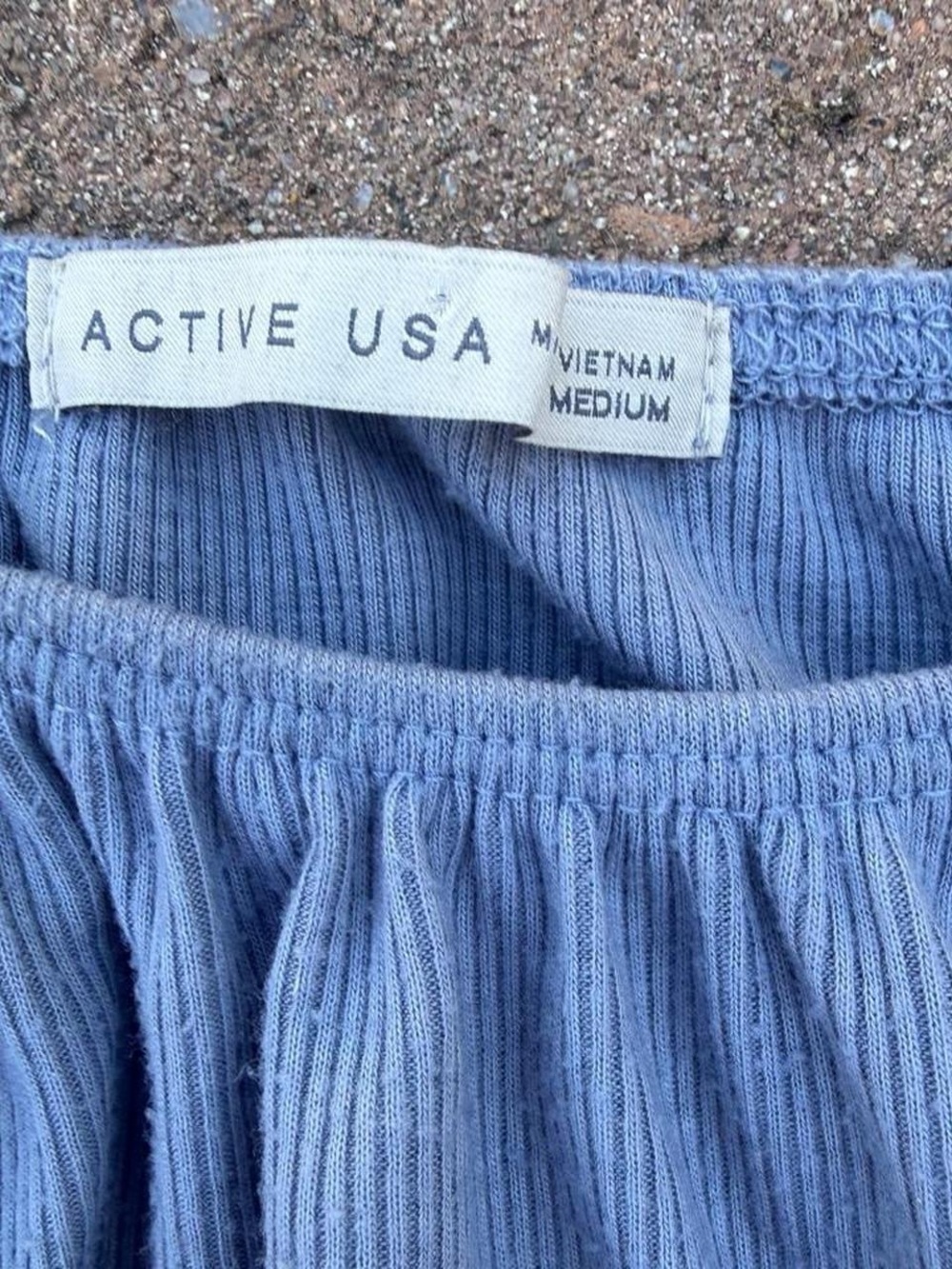 Cute blue tie up long sleeve crop top - Picture 6 of 7